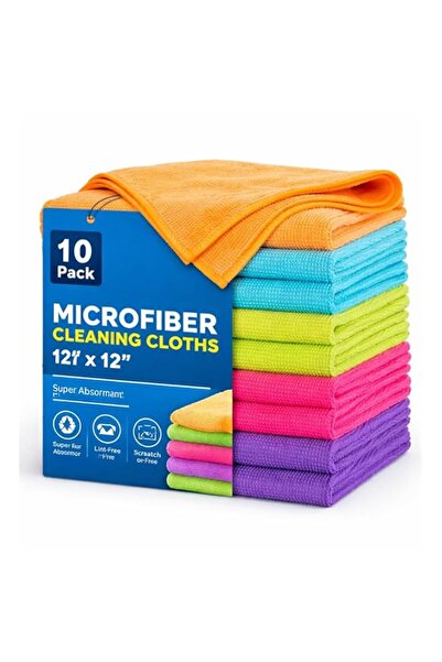 Generic 10 PCS Microfiber Cleaning Cloth 12 x 12 Inch – Premium Kitchen & Car...