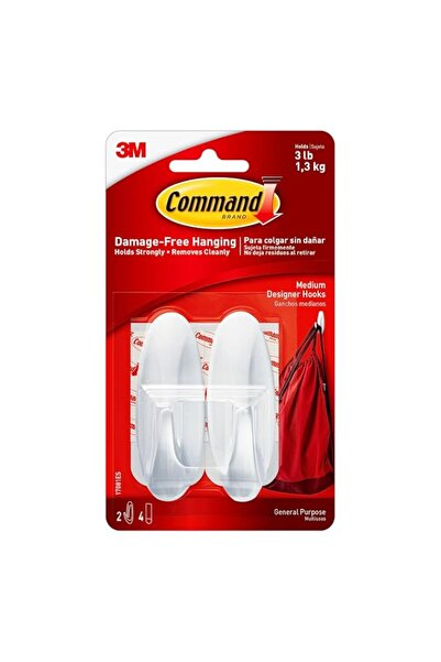 Generic Command 17081Es Designer Hooks, Medium, Holds 1.3Kg, White Color, Dec...