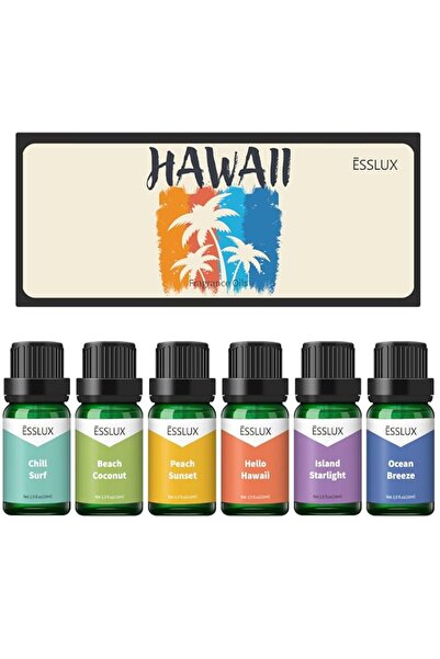 Generic Brand Hawaii Fragrance Oil, ESSLUX Essential Scented Oils Set 10mlx6,...