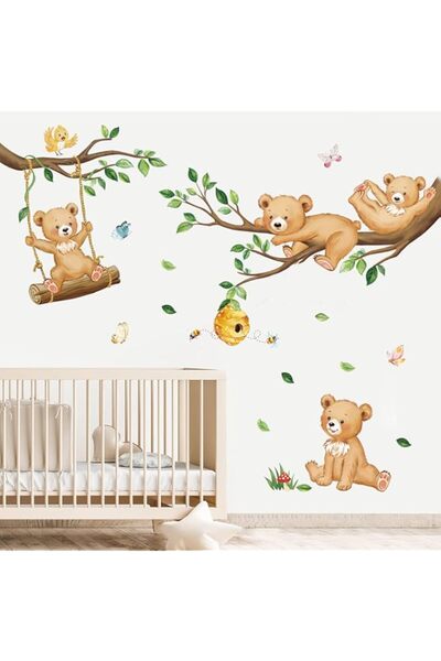 Generic Brand decalmile Woodland Bear Wall Decals Animal Tree Branch Wall Sti...