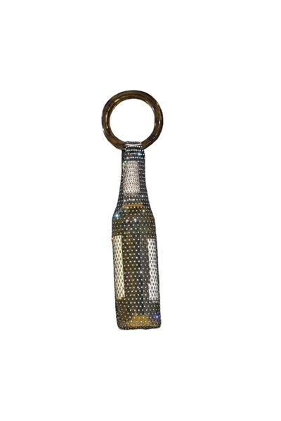 Generic Munyee Hua Rhinestone Wine Bottle Holder Bag, Crystal Mesh Evening Pu...