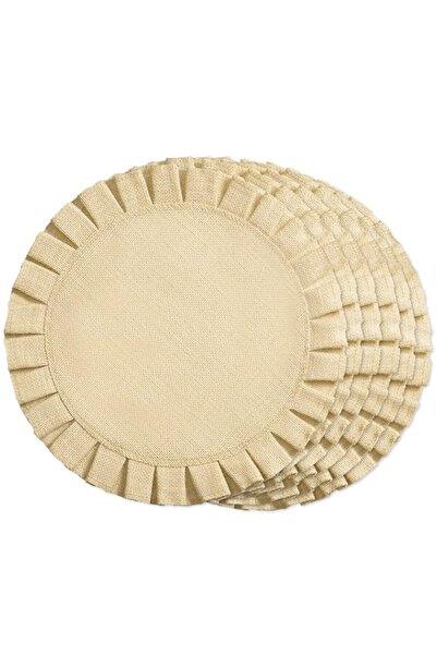 Generic FunWheat Burlap Round Braided Placemats Set of 6 for Dining Tables 15...