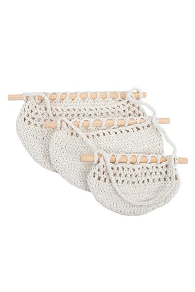Generic YelaJoy Wall Cotton Hanging Baskets, Large 3 Tier Decorative Wall Bas...