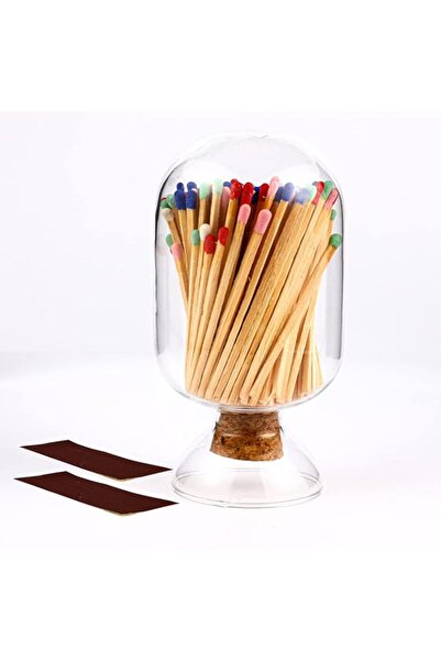 Generic Matches in a Jar with Striker, Glass Match Holder with Striker, Match...