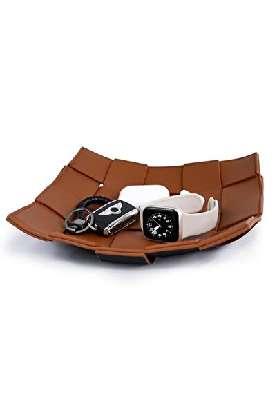 Generic Brand Valet Tray Desktop Storage Organizer for Men, PU Leather Key Ho...