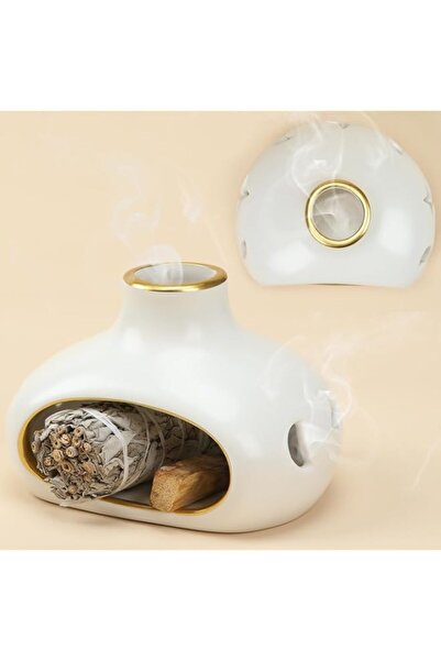 Generic Brand X spring 4 In 1 Incense Holder, Handcrafted Ceramic Sage Smudge...