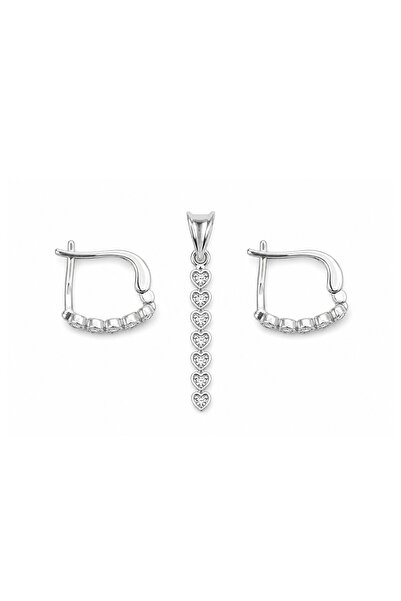 Generic Brand Kit 925 Cercei si Pandantiv din Metal argintiu prețios, Jolie S...