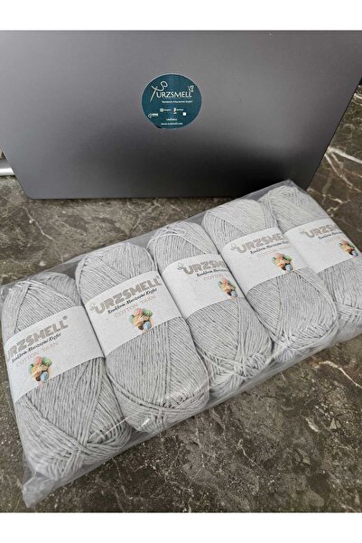 urzsmell Cotton Knitting Yarn 5-Pack 500 Gr. Gray (100Gr Quantity, 200Mt Dir.)