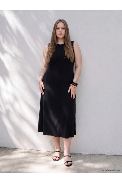 LC Waikiki Trendlucky Plus Size A-Line Dress with Difference