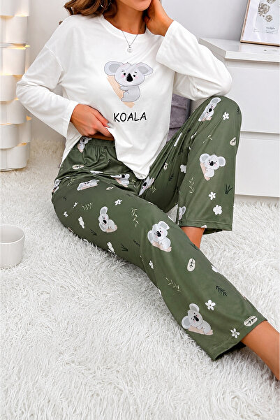 Zaya Homewear Uzun Kollu Koala Pijama Takımı Süpersoft Basic Süprem