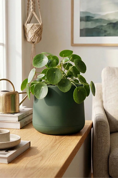 poliva home Atlas Saksı 4 Litre Dekoratif Çiçek Saksısı 27 cm Modern Saksı İç...
