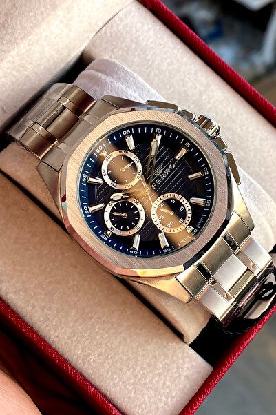 FERRO Men's wristwatch steel band 2 years warranty waterproof boxed