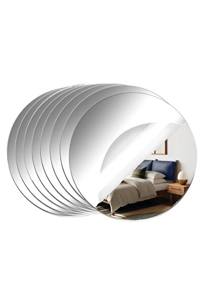 Generic Tazweeq 8 Pcs Acrylic Round Mirrors, 6 inch Circle Mirror, for Wall H...