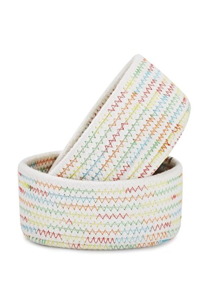 Generic ABenkle 2 Pack ABenkle Small Woven Baskets, Tiny Oval Shallow Storage...