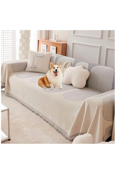 Generic NOSKIN Double Sided Chenille Sofa Cover, Stylish Large Slipcover, Fur...