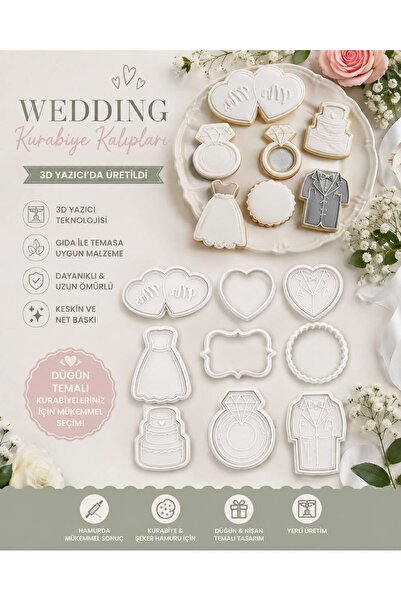 ÜÇ BOYUT ATÖLYE Wedding Kurabiye Kalıpları