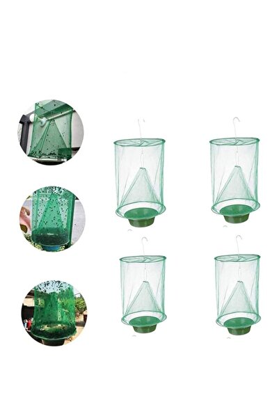 Generic Ranch Fly Trap with Bait Tray 4 Pack Outdoor Hanging Reusable Food Ba...