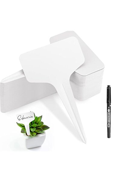 Generic 100 Pcs Plastic Plant Labels, 4 Inch Waterproof Plant Tags, T Type Pl...