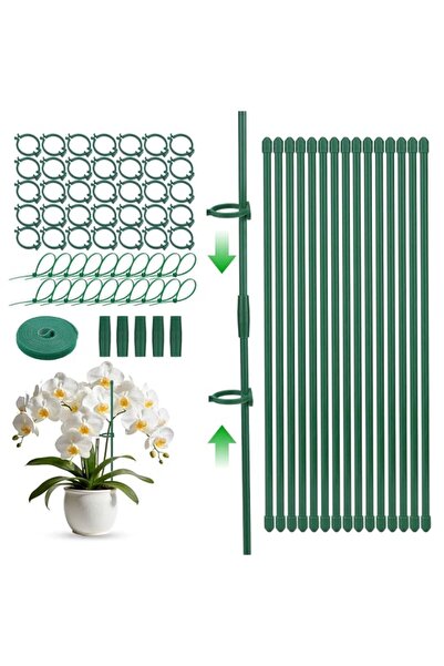 Generic Mcbazel 15 Pcs Adjustable Plant Support Stakes Kit,60cm Rust-Proof Fi...