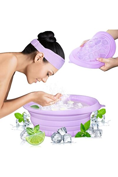 Generic HIKKY Large Facial Ice Bath Bowl, Foldable Tub, Home Cold Compress Po...