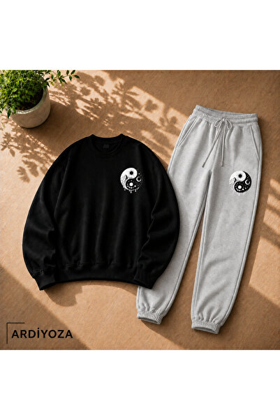 SILATU 2-Piece Zero Collar Yin Yang Printed Winter Set