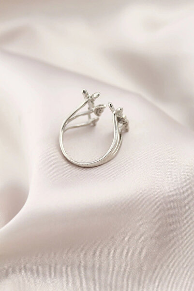 online kapsulavm avm alışveriş Silver Color Metal Butterfly Model Women's Ring