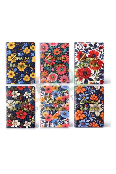 Srctech Timeless Weekly Planner 17X24 cm – Tailor Stitched, Gilded Floral Patterned Planner - Price Is for 1 Piece - Random Model Sent