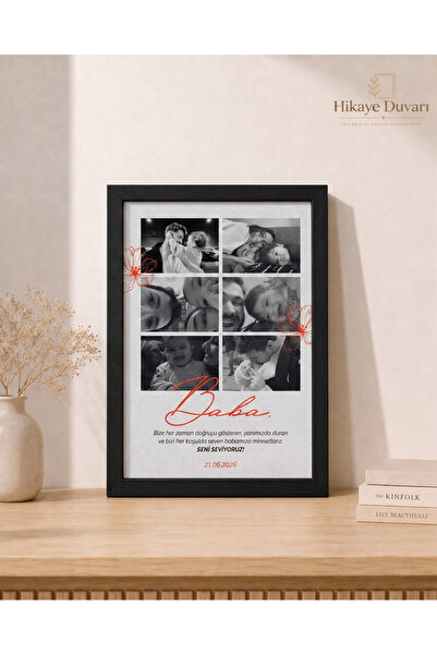 Kişiye Özel | Babalar Günü / Doğum Günü Kolaj Temalı Tablo/Poster | Çerçeveli Hediye