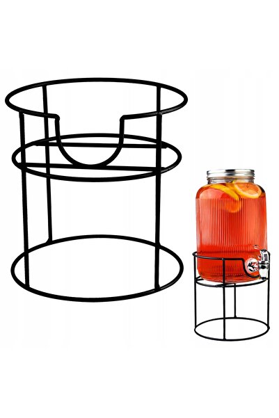 SuperButelki Suport Metalic pentru Borcan cu Robinet de 4l, Negru, Constructi...