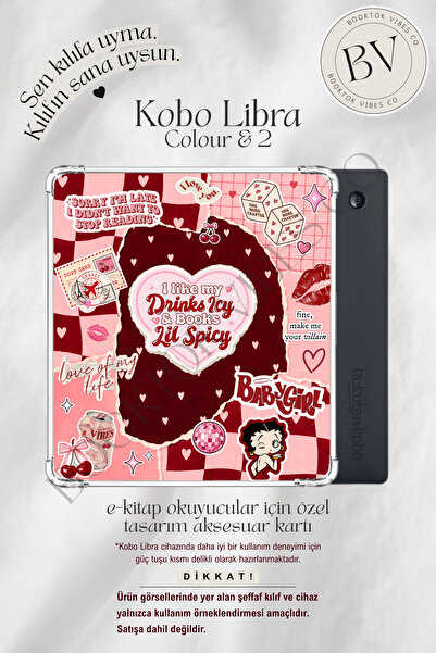 BookTok Vibes Co. Cherry Cola Vibes Bookish Sticker Kolaj Temalı Insert - Kin...