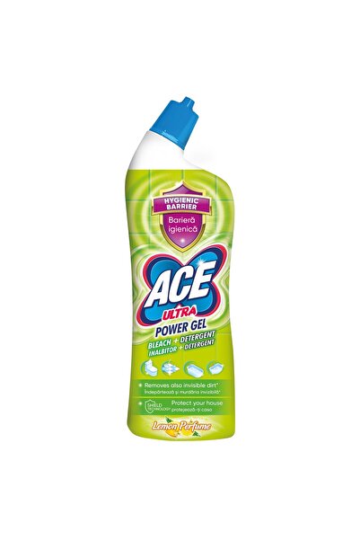 OEM Ace Ultra Power Gel Bathroom Detergent, with Bleach, Lemon, 750 ml