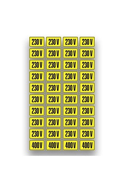 OEM Indicator semnalizare Priza 230V / 400V, autocolant, 25 x 15 cm, set 40 b...