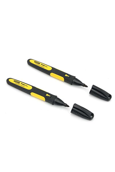 OEM Marker pemanent Stanley Fatmax 0-47-312, varf subtire, negru, set 2 bucati