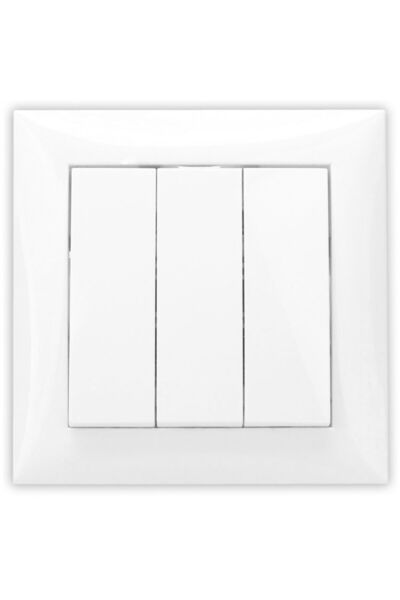 OEM Hoff Top triple switch, recessed, frame included, 10A, white