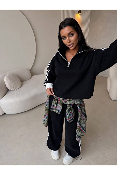 TAYT VEGAS Half Zipper Striped Suit