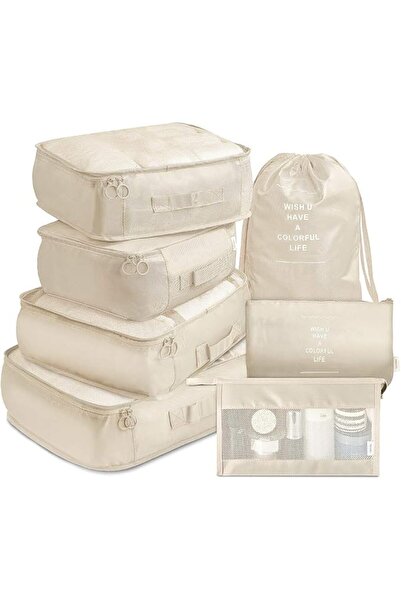 GENERAL Set of 7 Packing Cubes by Fagares, for Organizing Travel Bags with To...