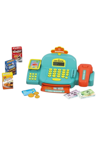 CWT Interactive cash register for children with sounds, scanner and 18 access...