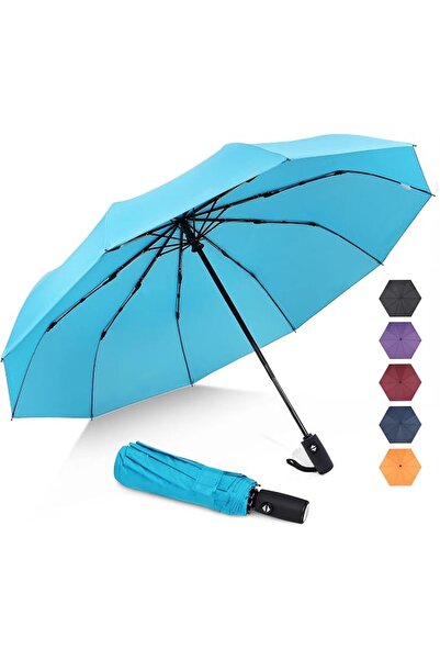 GENERAL Zomek Travel Umbrella, 10 Small Ribs, Windproof Folding Umbrella, Aut...