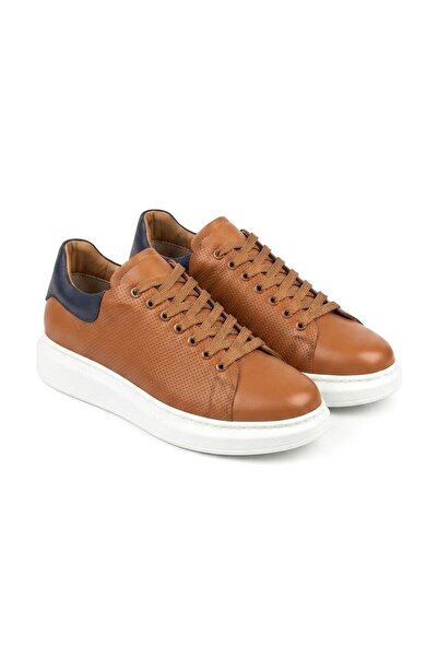Zerenyus Zrk-Dx3 Premium Genuine Leather Tan Casual Men's Sneaker