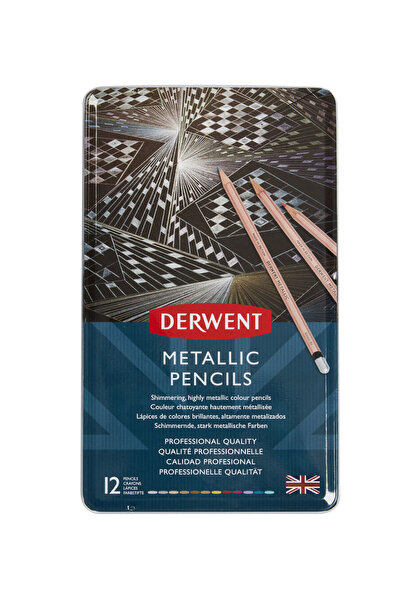 MC Micostore Creioane colorate 12 culori metalizate professional derwent