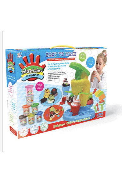 Krista Set de plastilină cu mașină, 6 borcane junior pentru înghețată cu acce...