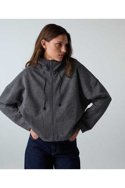 İpekyol Kumaş mix kapüşonlu sweatshirt