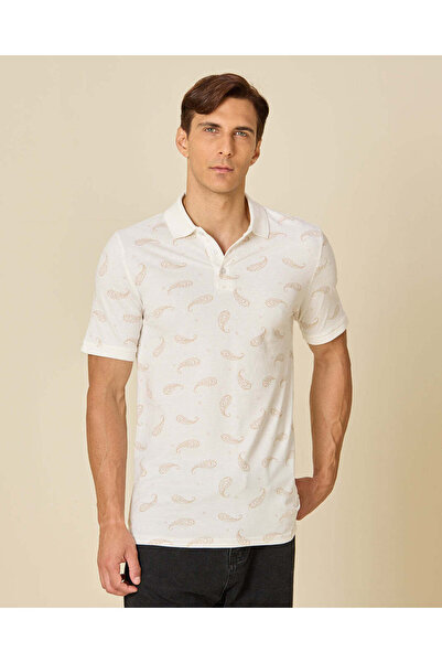 REDTAG Men White Button Placket Polo T-Shirt T shirt