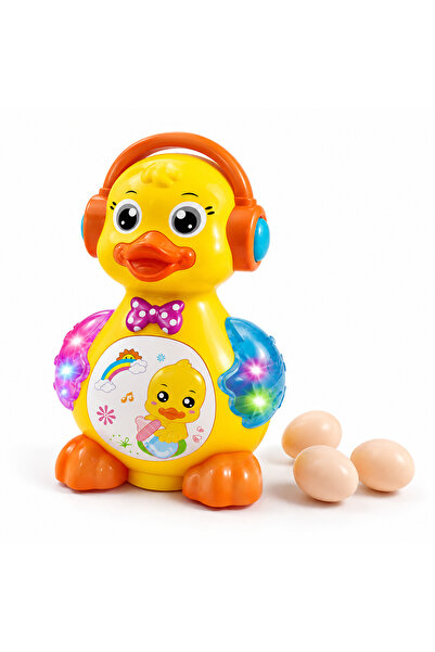 PinkBlue Ratusca Interactiva cu Lumini LED, Muzica, Depune Oua, Bump & Go, Ju...