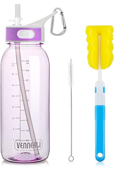 VENNERLI Vinerly Bpa-Free 32-Ounce Water Bottle with Leak-Proof Straw Lid, Ma...