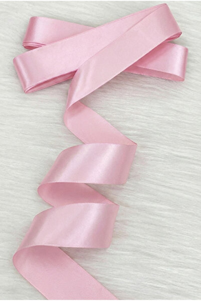 ZEYMERADE 4 Cm Bebe Pembe Tek Taraflı Saten Kurdele 9 Metre, Bohça Çeyiz Nişa...