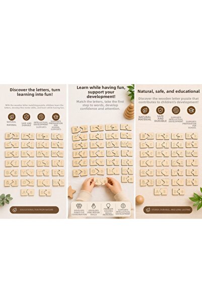 münzevi Montessori Wooden Big-Little Letter Matching/Alphabet Letter Matching...