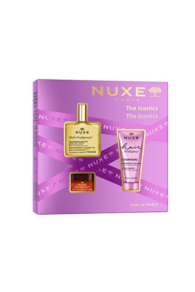 Nuxe مجموعة XMAS The Iconics متعددة الأغراض من الزيوت المرطبة والشامبو وبلسم ...