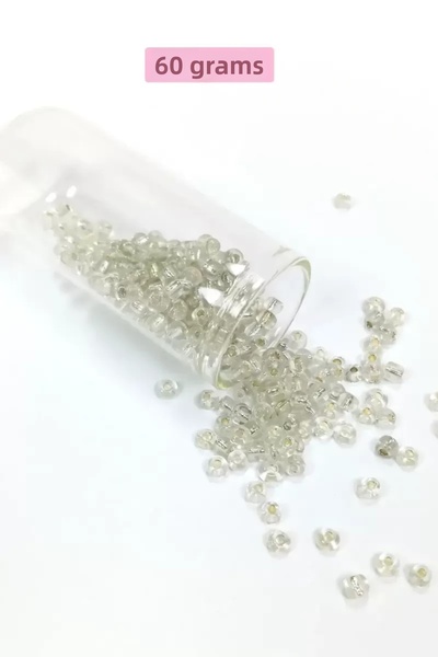 Mestore Bulky Glass Sand Beads Large Size (6/0) 4 mm - 60 Grams - Transparent...