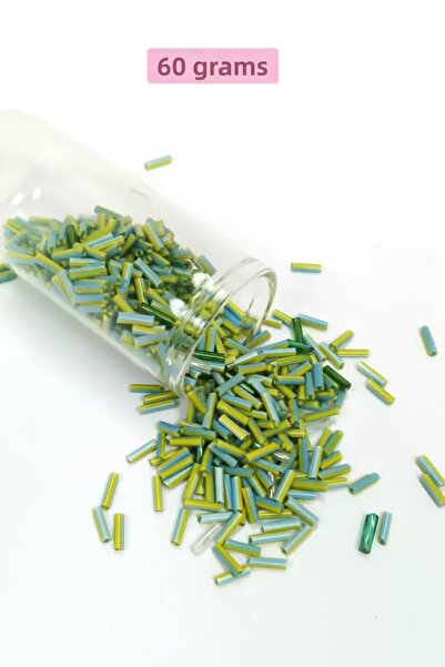 Mestore Long Tube Cutting Beads Diameter 2mm Length 10mm - 60 Grams - Green B...
